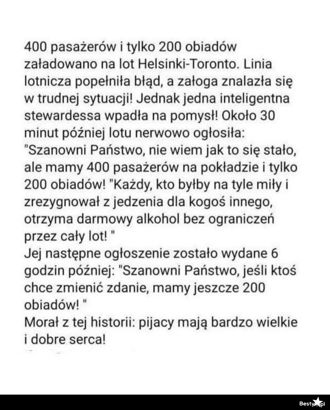 
    Świetny pomysł stewardesy 