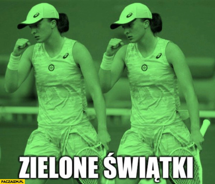 
    Iga Świątek na zielono zielone świątki