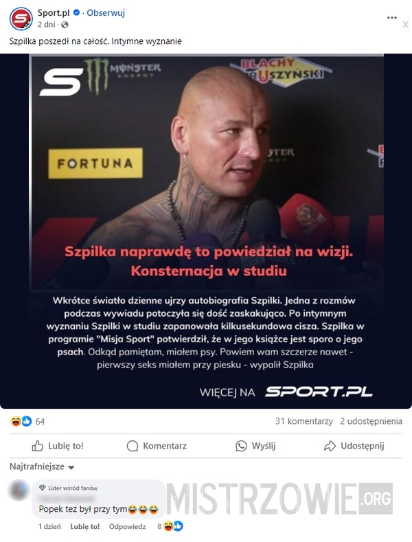 
    Szpilka w drużynie Popka