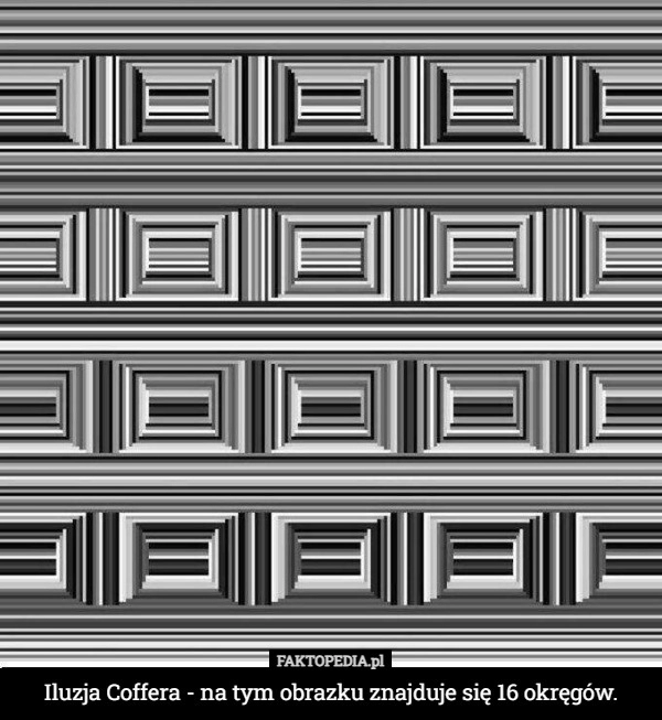
    Iluzja Coffera - na tym obrazku znajduje się 16 okręgów.