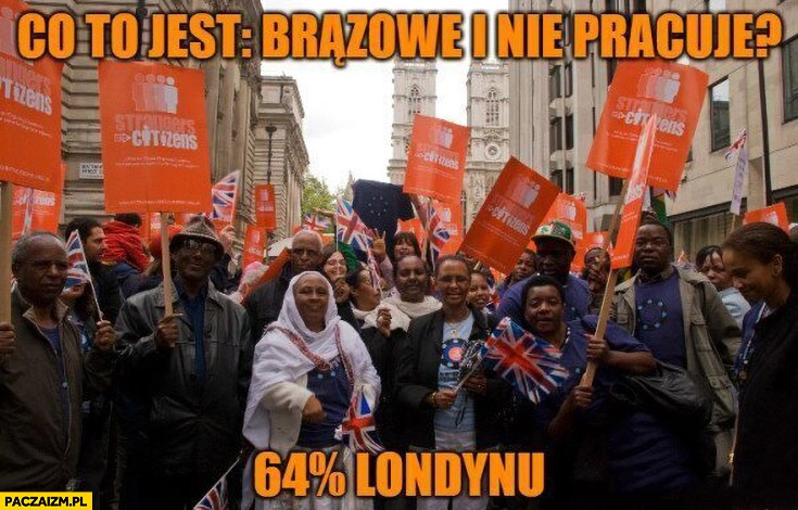 
    Co to jest: brązowe i nie pracuje? 64% procent Londynu