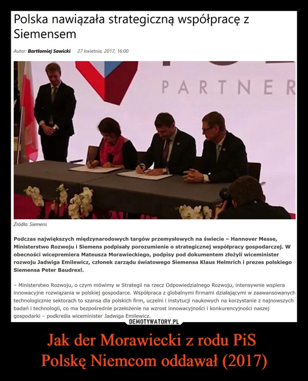 
    Jak der Morawiecki z rodu PiS 
Polskę Niemcom oddawał (2017)