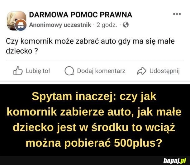 
    Małe dziecko vs komornik.