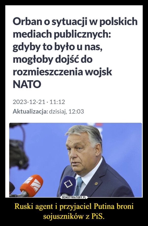 
    Ruski agent i przyjaciel Putina broni sojuszników z PiS.