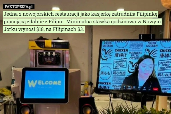 
    Jedna z nowojorskich restauracji jako kasjerkę zatrudniła Filipinkę pracującą