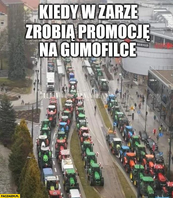 
    Kiedy w Zarze zrobią promocję na gumofilce protest rolników w Warszawie