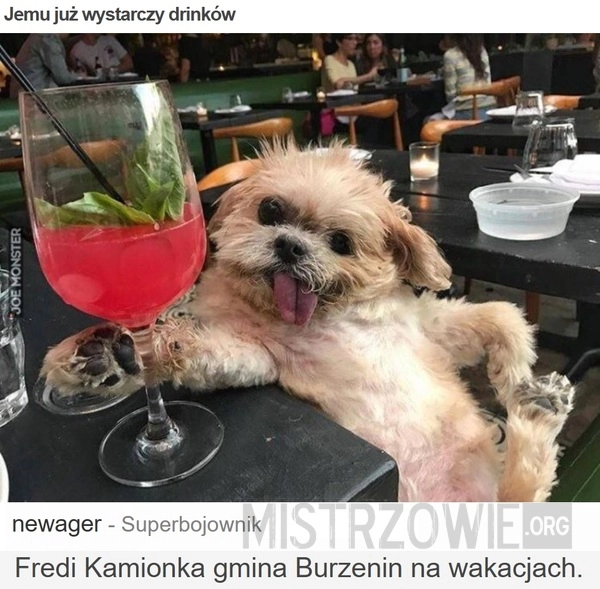 
    Jemu już wystarczy drinków
