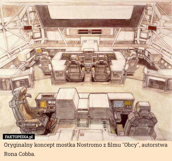 
    Oryginalny koncept mostka Nostromo z filmu "Obcy", autorstwa Rona