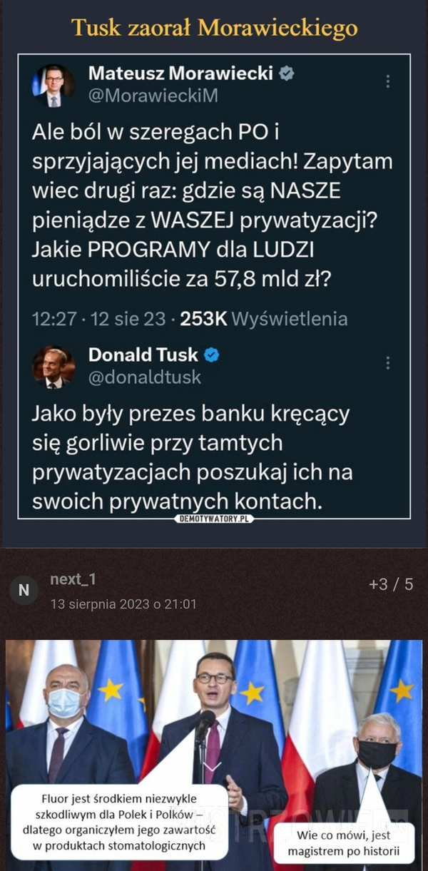 
    Tusk zaorał Morawieckiego