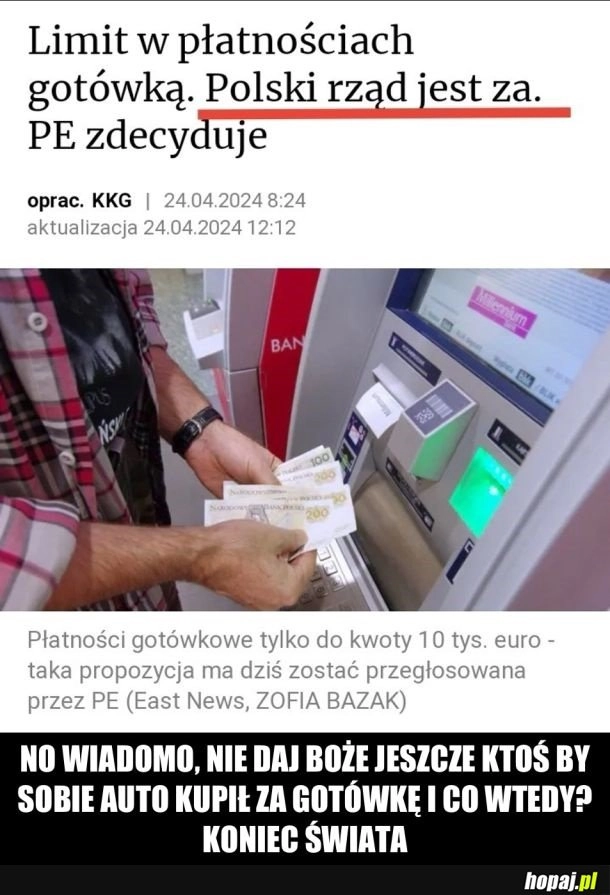 
    Rząd za ograniczaniem gotówki