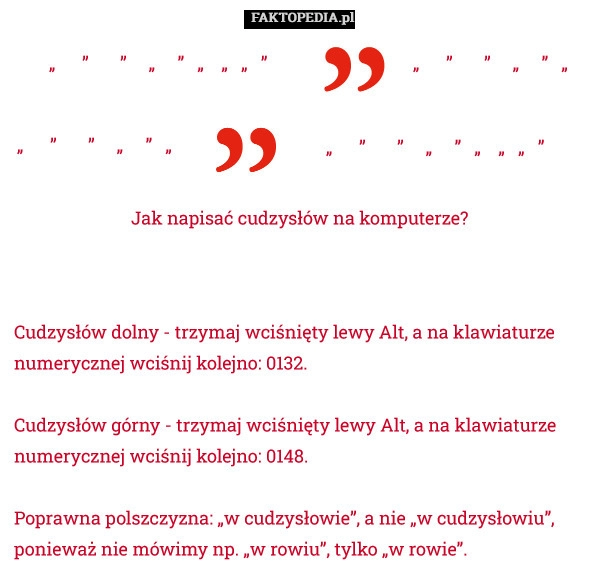 
    Jak napisać cudzysłów na komputerze?