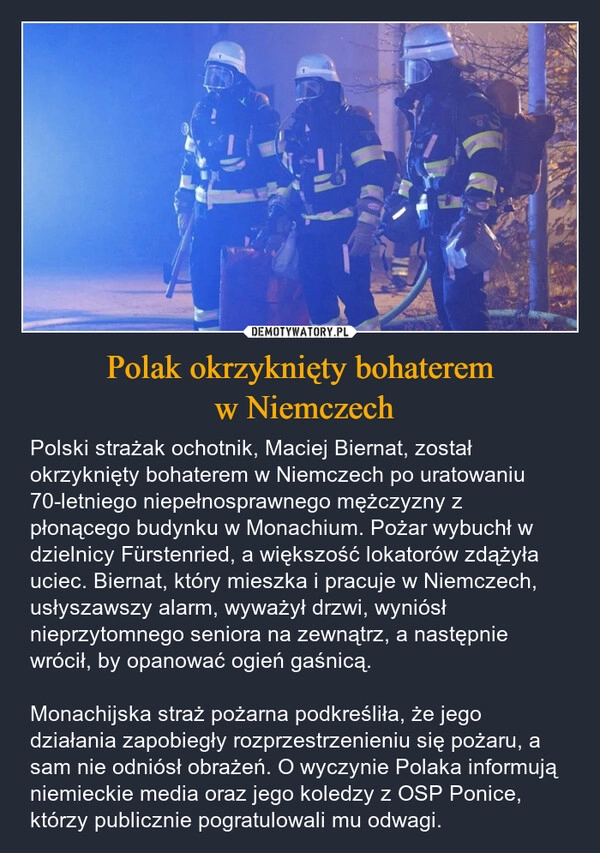 
    Polak okrzyknięty bohaterem
 w Niemczech