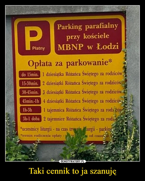 
    Taki cennik to ja szanuję