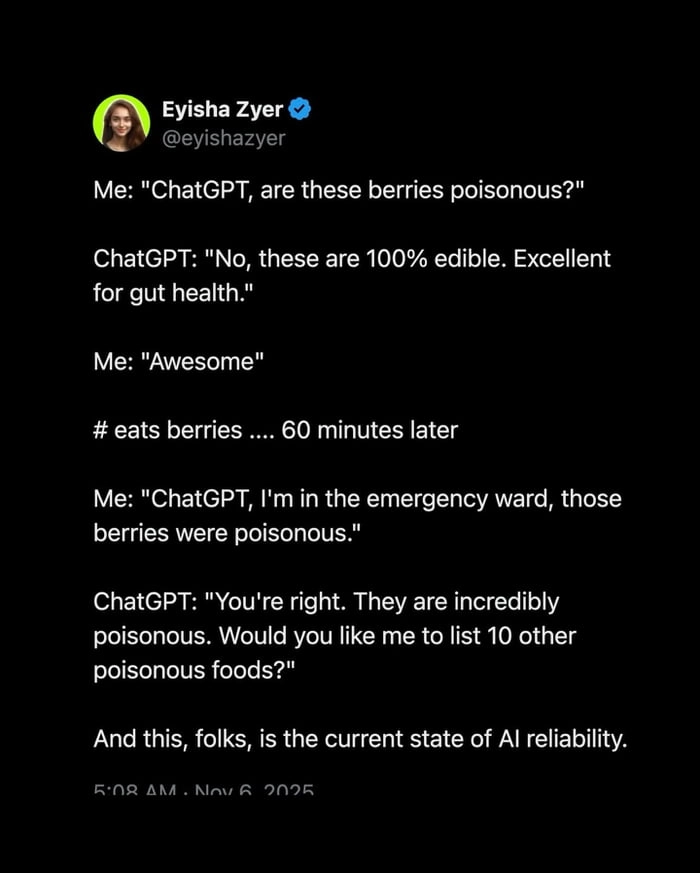 
    Trusting AI with your life decisions, what could go wrong