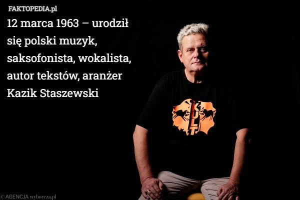 
    12 marca 1963 – urodził się polski muzyk, saksofonista, wokalista, autor