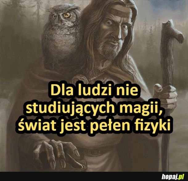 
    Dla ludzi nie studiujących magii, świat jest pełen fizyki