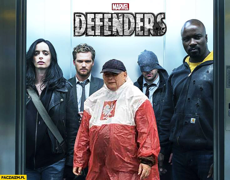 
    Defenders Marvel Kaczyński płaszcz kurtka peleryna przeciwdeszczowa flaga polski przeróbka