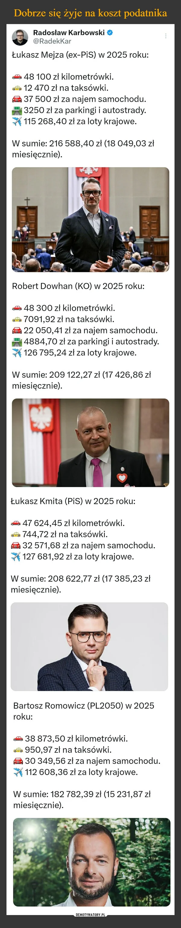 
    Dobrze się żyje na koszt podatnika