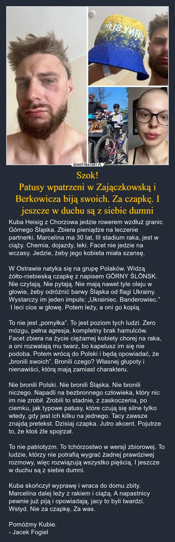 
    Szok! Patusy wpatrzeni w Zajączkowską i Berkowicza biją swoich. Za czapkę. I jeszcze w duchu są z siebie dumni