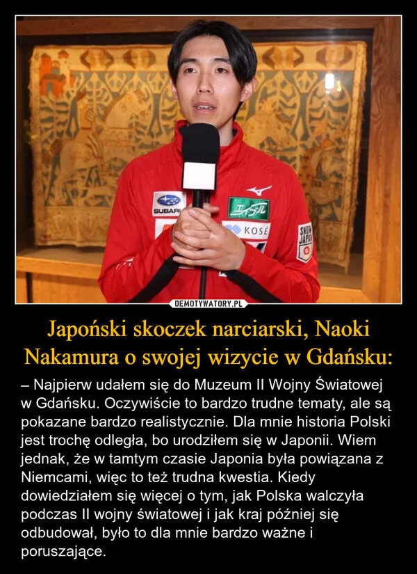 
    Japoński skoczek narciarski, Naoki Nakamura o swojej wizycie w Gdańsku: