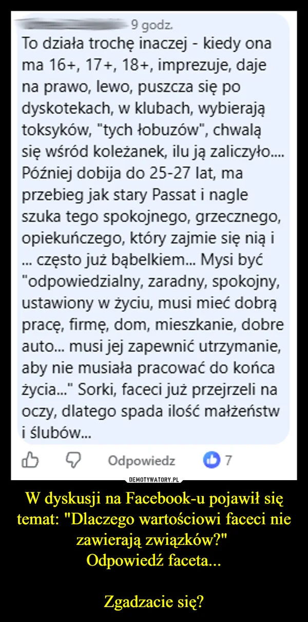 
    W dyskusji na Facebook-u pojawił się temat: 