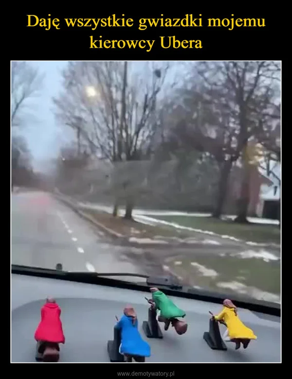 
    Daję wszystkie gwiazdki mojemu kierowcy Ubera