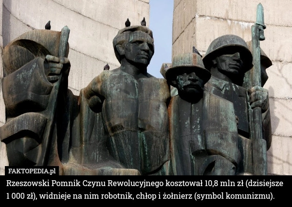 
    Rzeszowski Pomnik Czynu Rewolucyjnego kosztował 10,8 mln zł (dzisiejsze