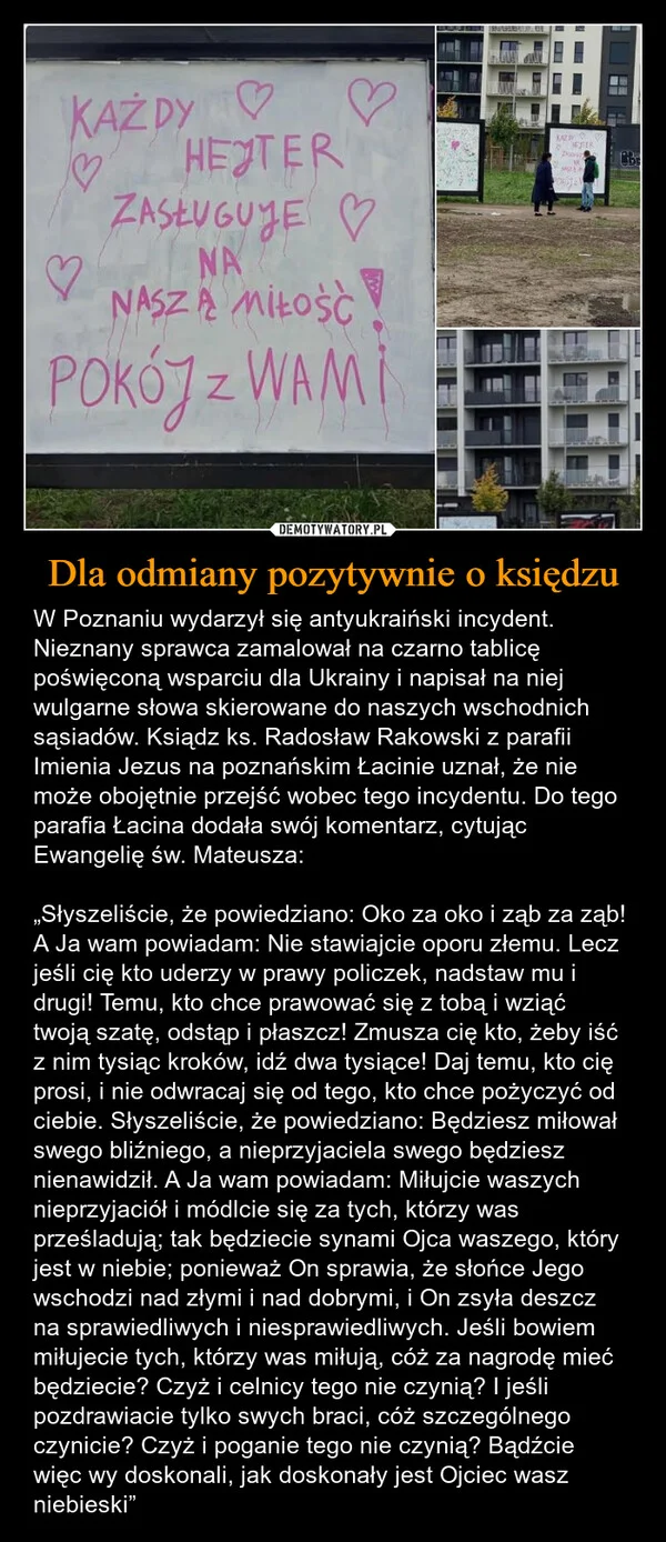 
    Dla odmiany pozytywnie o księdzu