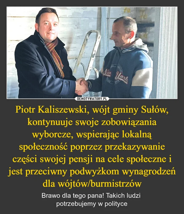 
    Piotr Kaliszewski, wójt gminy Sułów, kontynuuje swoje zobowiązania wyborcze, wspierając lokalną społeczność poprzez przekazywanie części swojej pensji na cele społeczne i jest przeciwny podwyżkom wynagrodzeń dla wójtów/burmistrzów