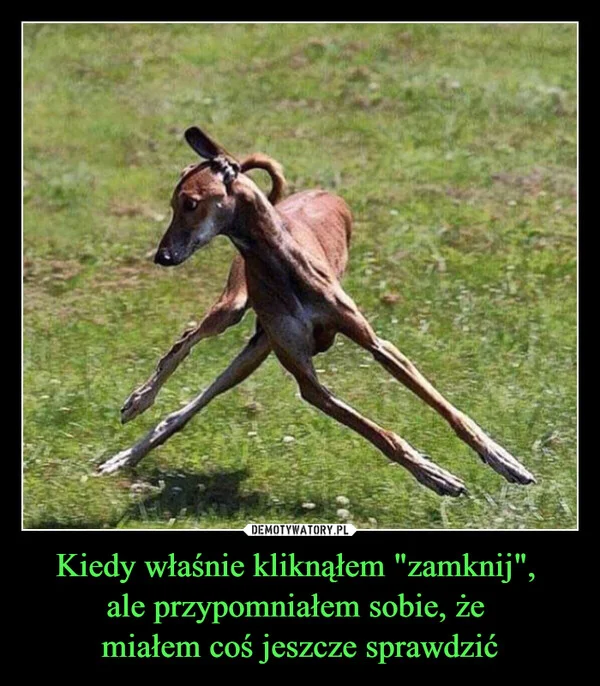 
    Kiedy właśnie kliknąłem 