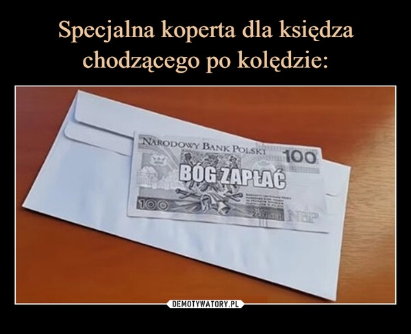 
    Specjalna koperta dla księdza chodzącego po kolędzie: