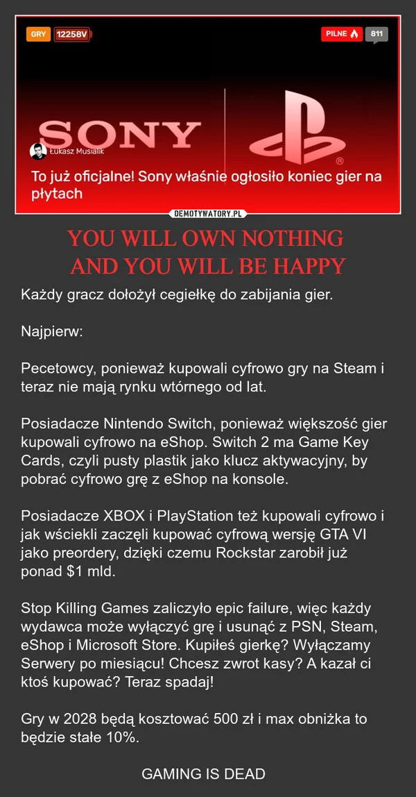 YOU WILL OWN NOTHING AND YOU WILL BE HAPPY