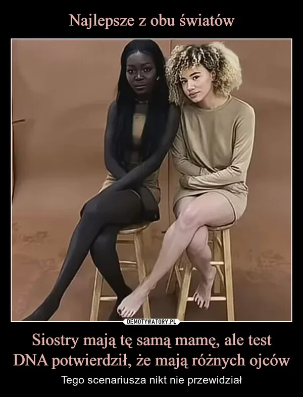 
    Najlepsze z obu światów Siostry mają tę samą mamę, ale test DNA potwierdził, że mają różnych ojców