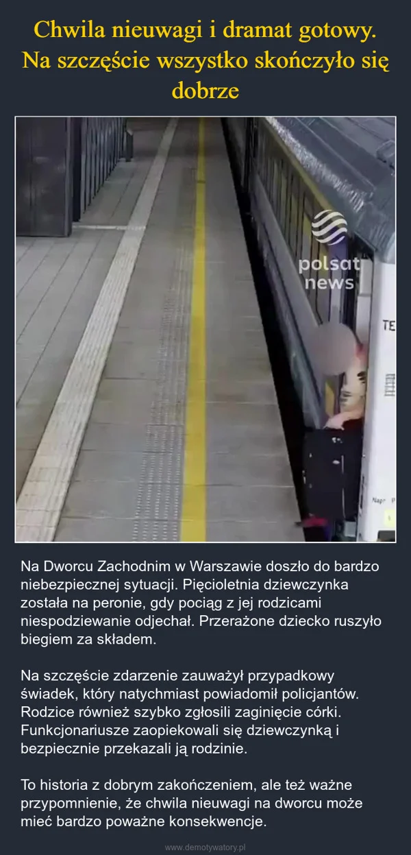 
    Chwila nieuwagi i dramat gotowy. Na szczęście wszystko skończyło się dobrze