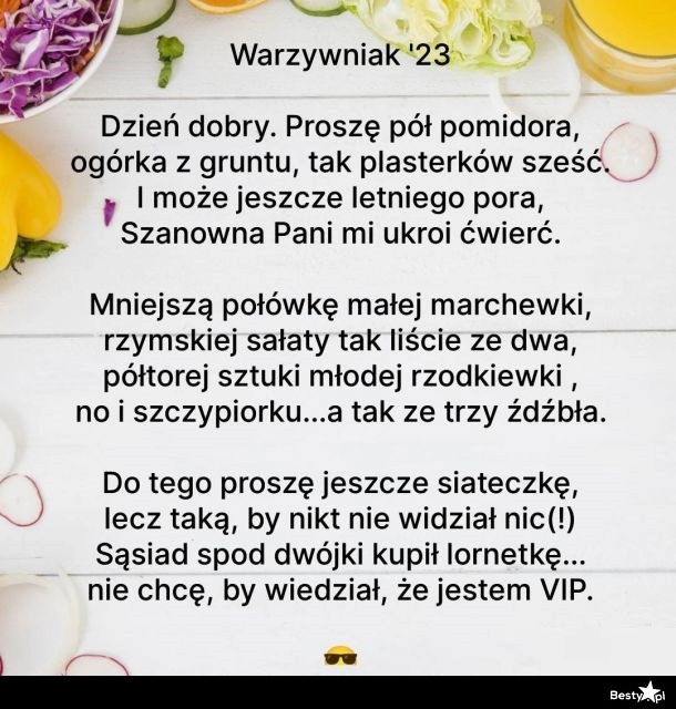 
    Zakupy w warzywniaku, 2023 