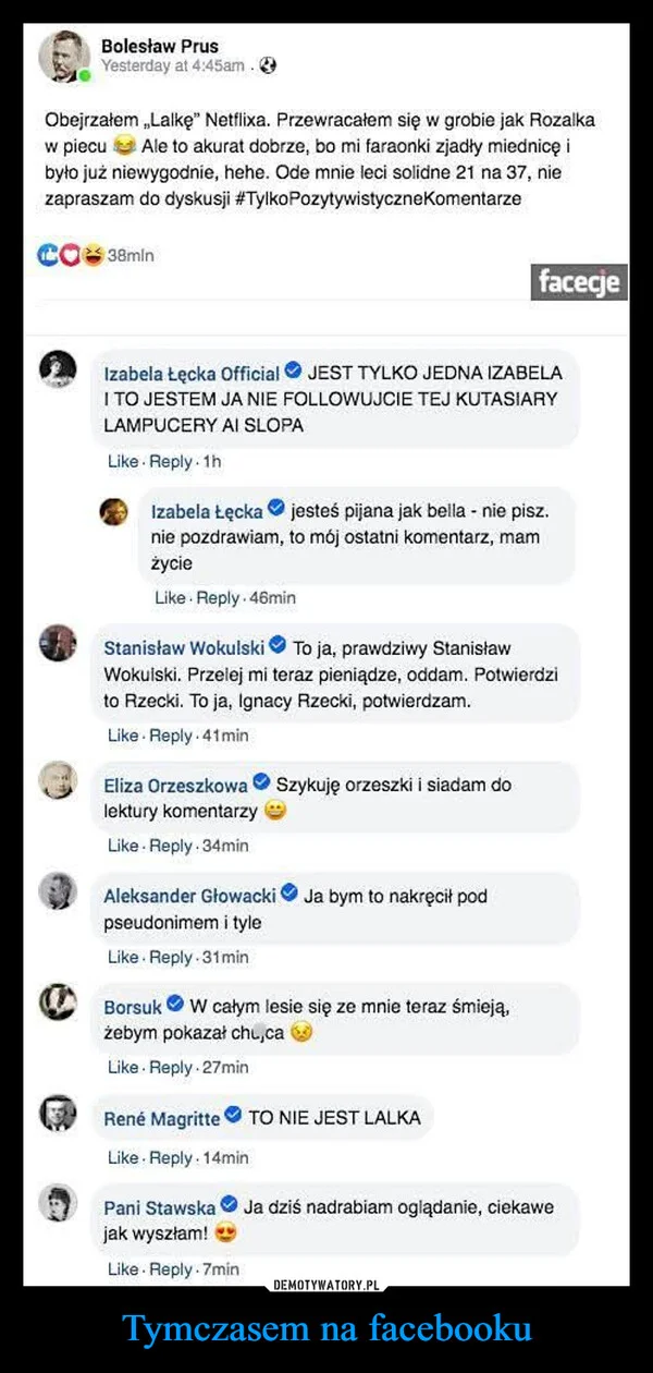 
    Tymczasem na facebooku