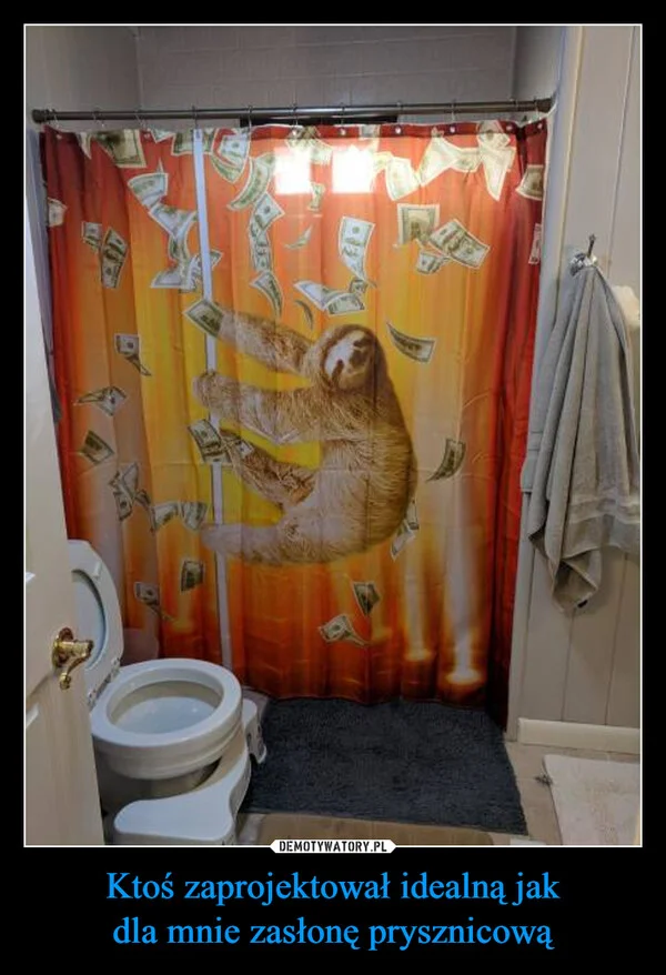 
    Ktoś zaprojektował idealną jak dla mnie zasłonę prysznicową