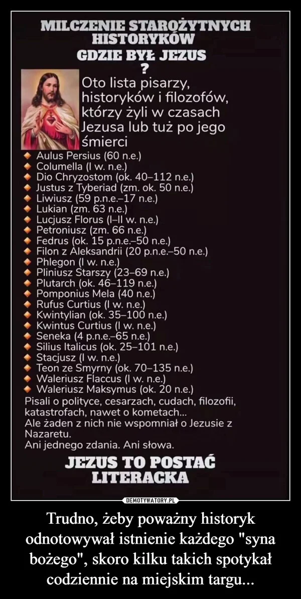 
    Trudno, żeby poważny historyk odnotowywał istnienie każdego 