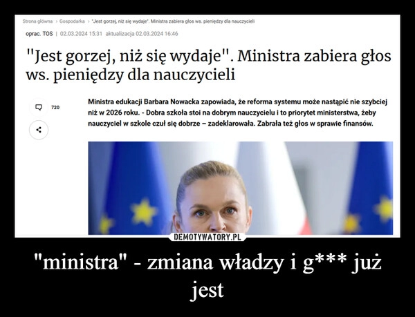 
    "ministra" - zmiana władzy i g*** już jest