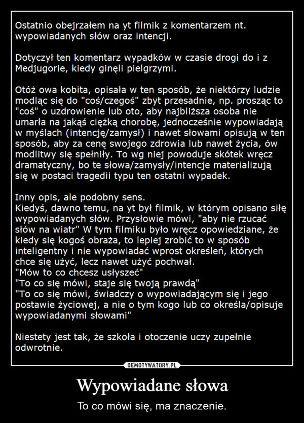 Wypowiadane słowa