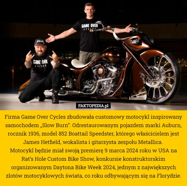 
    Firma Game Over Cycles zbudowała customowy motocykl inspirowany samochodem