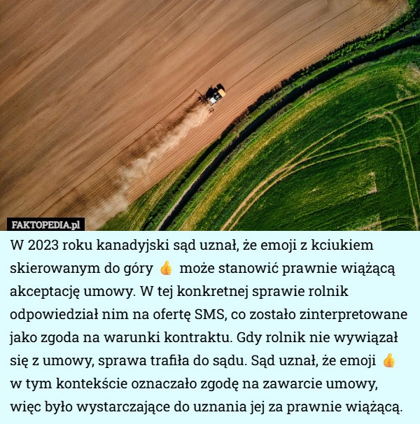 
    W 2023 roku kanadyjski sąd uznał, że emoji z kciukiem skierowanym do góry...