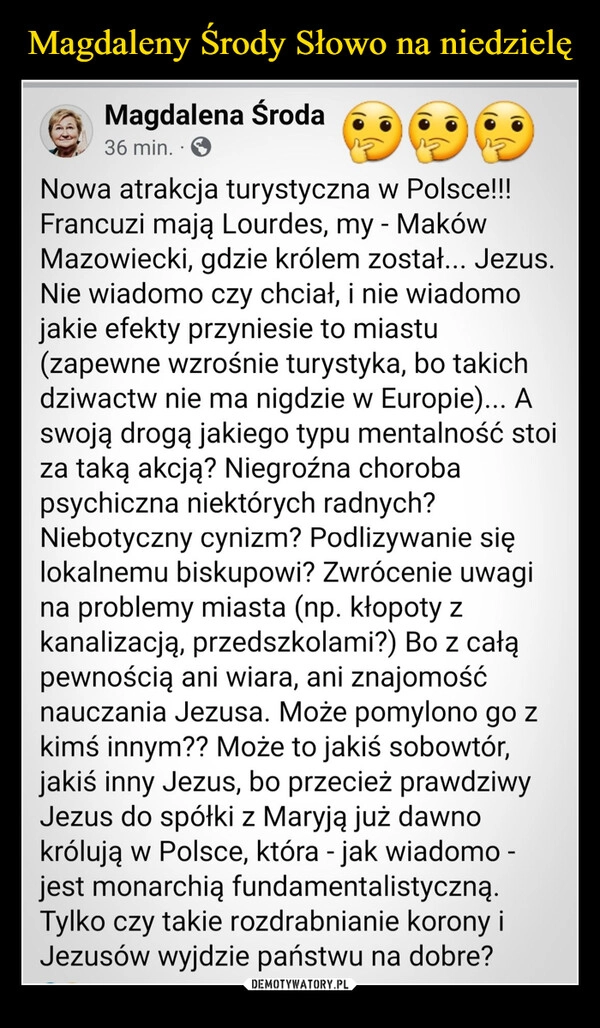 
    Magdaleny Środy Słowo na niedzielę