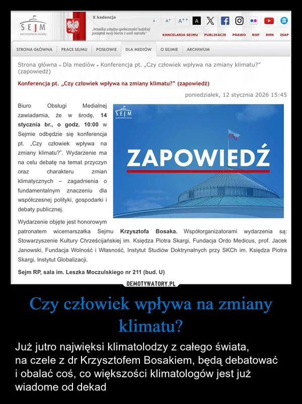 
    Czy człowiek wpływa na zmiany klimatu?