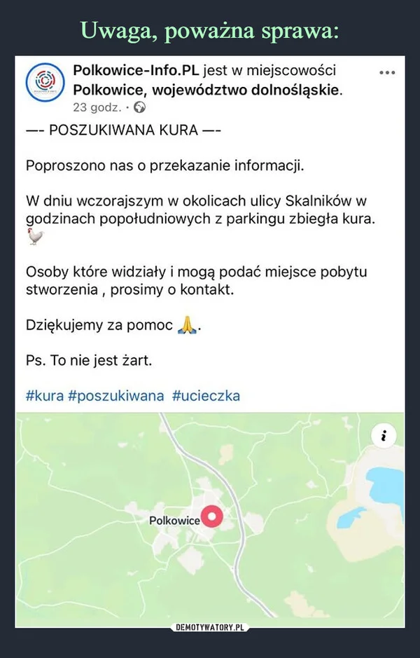 
    Uwaga, poważna sprawa: