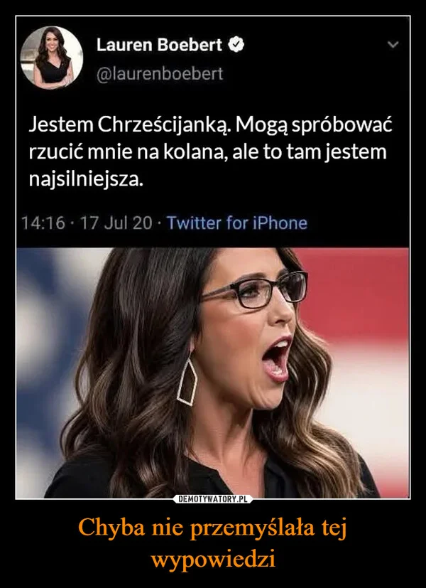 Chyba nie przemyślała tej wypowiedzi