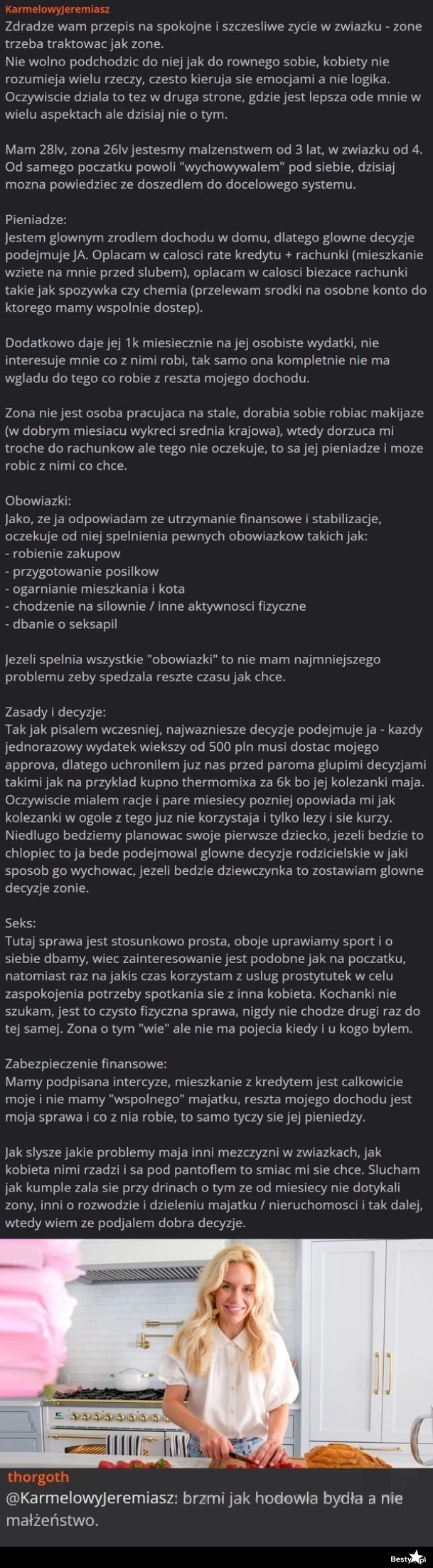 
    Przepis na małżeństwo według pewnego internauty...