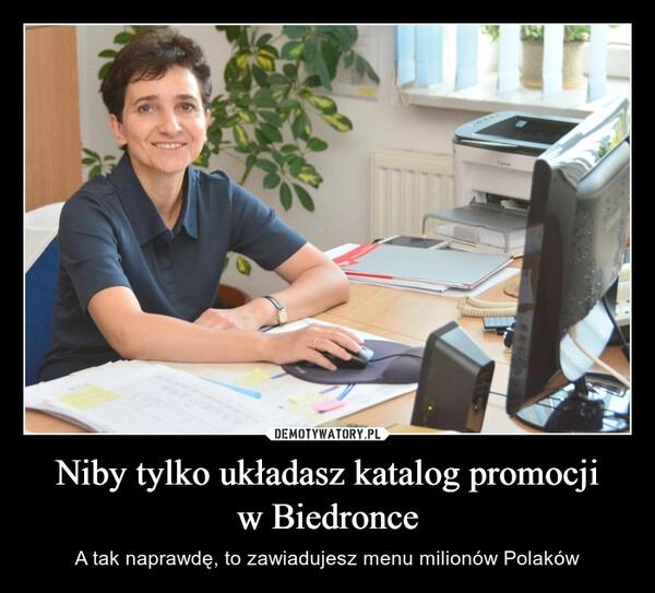 
    Niby tylko układasz katalog promocji
w Biedronce