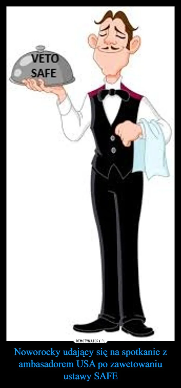 
    Noworocky udający się na spotkanie z ambasadorem USA po zawetowaniu ustawy SAFE