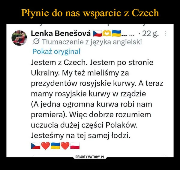 
    Płynie do nas wsparcie z Czech